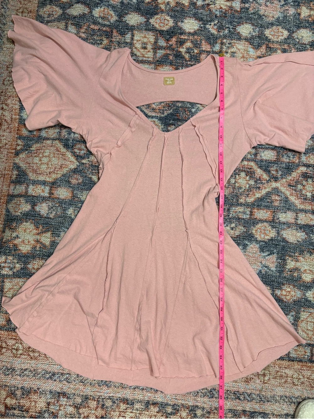 Free People Free-est Angelique Mini Dress Pink Blush open back size XL - Picture 10 of 12